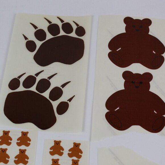 Vintage LOT 1980's Mrs Grossman's Stickers Teddy Bear Paw Print - Picture 2 of 13